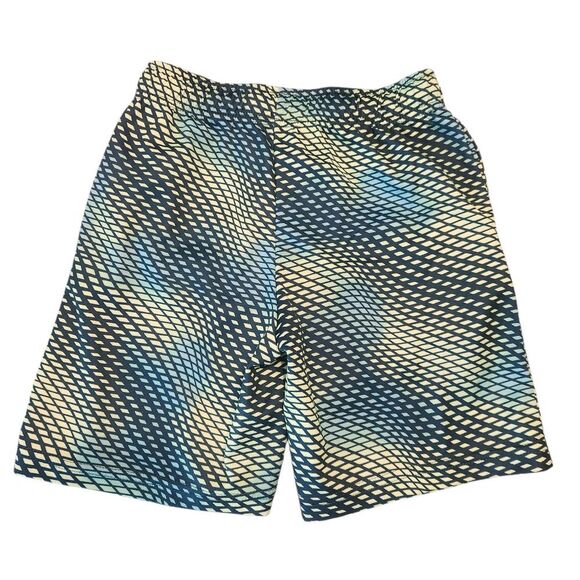 RunwayThe Stretch Active Printed Mesh Shorts Kids Size 7 Green Blue - Picture 2 of 3